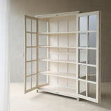 Vintage Large Wide Cabinet | Chalk