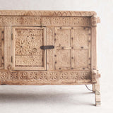 Vintage Damchiya Chest with Carvings - Natural