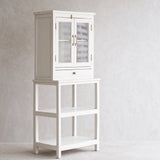 Vintage Tall Cabinet with Shelf | Chalk