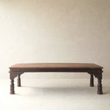 Vintage Teak Coffee Table handcrafted from reclaimed solid teak with authentic aged character, inspired by the traditional Indian Bajot table.