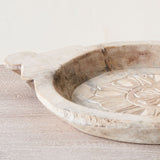 Vintage Wooden Carved Parat Bowl - Floral A