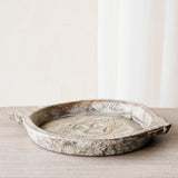 Vintage Wooden Carved Parat Bowl - Floral A