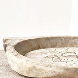 Vintage Wooden Carved Parat Bowl - Floral A