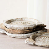 Vintage Wooden Carved Parat Bowl - Floral A