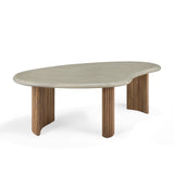 Boomerang Outdoor Coffee Table | Concrete & Teak