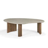 Boomerang Outdoor Coffee Table | Concrete & Teak
