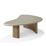 Boomerang Outdoor Coffee Table | Concrete & Teak
