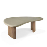 Boomerang Outdoor Coffee Table | Concrete & Teak