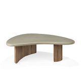 Boomerang Outdoor Coffee Table | Concrete & Teak