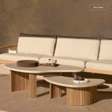 Boomerang Outdoor Coffee Table | Concrete & Teak