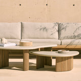 Boomerang Outdoor Coffee Table | Concrete & Teak