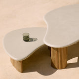 Boomerang Outdoor Coffee Table | Concrete & Teak