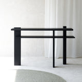 Abstract Console | Teak - Black (133cm)