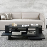 Abstract Coffee Table | Teak - Black