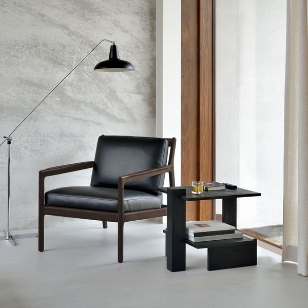Abstract Side Table | Teak - Black (56cm)