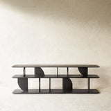 Geometric Console | Teak Dark Stain