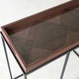 Linear Squares Glass Tray | Walnut - Rectangle (69cm)