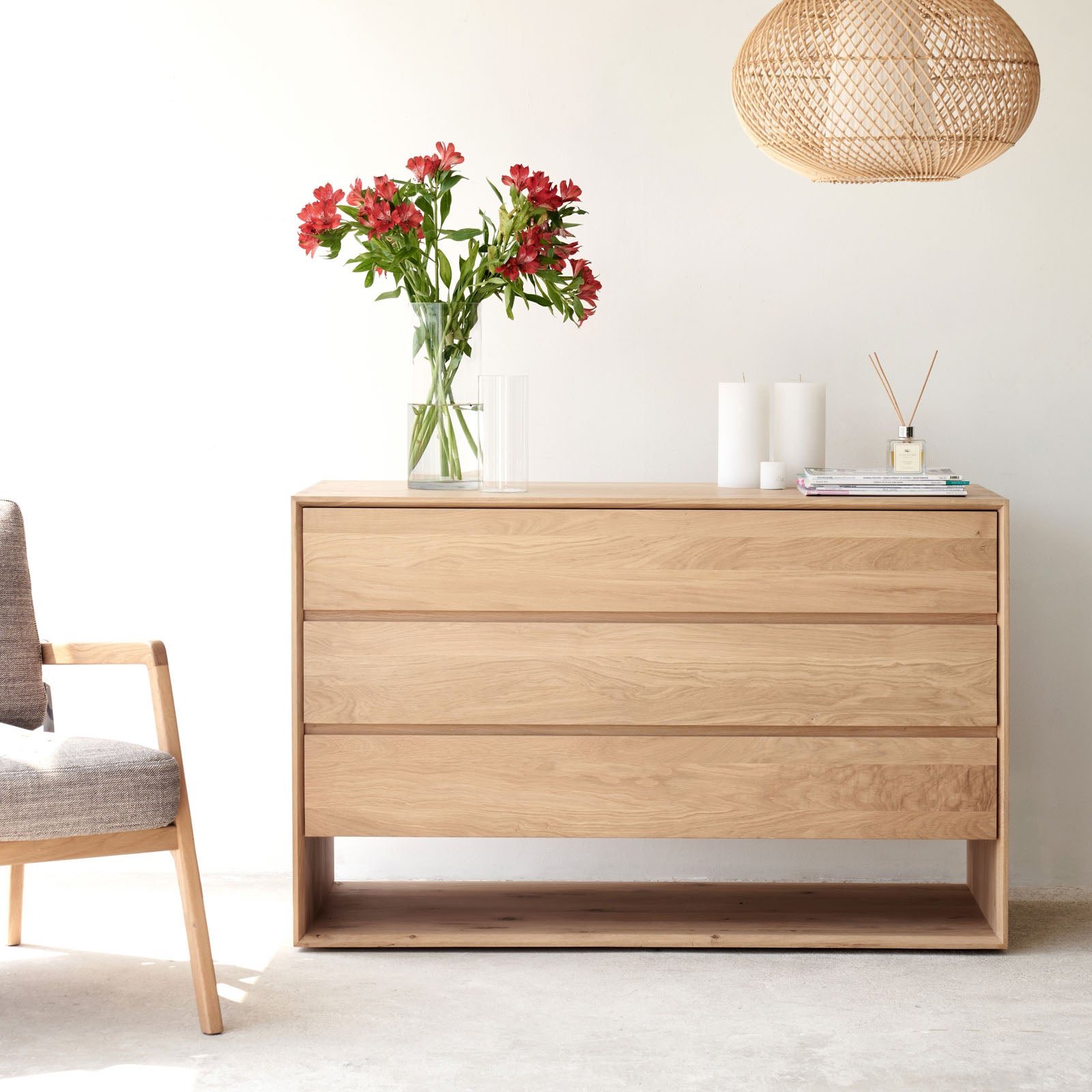 Ethnicraft Oak Chest of Drawers | Nordic - 3 Drawers