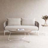 Hamilton Outdoor Sofa | 2 Seater White Frame - Taupe (174cm)