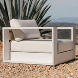 Hayman Outdoor Armchair | White Frame - Grey (100cm) - Originals Furniture