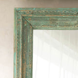 Vintage Carved Mirror | Rustic Green