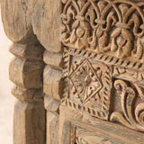 Vintage Teak Console with Carvings