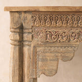 Vintage Teak Console with Carvings