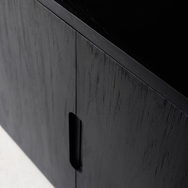 Java Bookcase | Old Teak - Black (100cm)