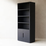 Java Bookcase | Old Teak - Black (100cm)