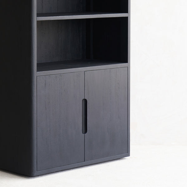 Java Bookcase | Old Teak - Black (100cm)