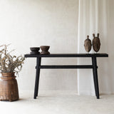 Roca Rustic Console | Old Teak - Black (150cm)