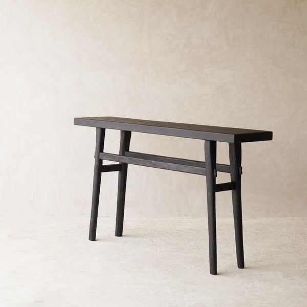Roca Rustic Console | Old Teak - Black (150cm)