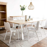Java Teak Dining Table | Whitewash with A-Frame Base