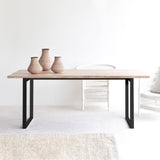 Java Teak Dining Table | Whitewash with U-Base