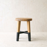 Java Round Stool | Teak Frame - Black Legs - Originals Furniture