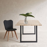 Java Teak Dining Table | Whitewash with U-Base