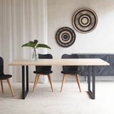 Java Teak Dining Table | Whitewash with U-Base