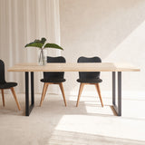 Java Teak Dining Table | Whitewash with U-Base