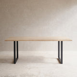 Java Teak Dining Table | Whitewash with U-Base