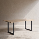 Java Teak Dining Table | Whitewash with U-Base