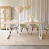 Java Teak Dining Table | Whitewash with U-Base