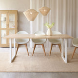 Java Teak Dining Table | Whitewash with U-Base