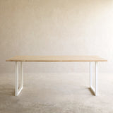 Java Teak Dining Table | Whitewash with U-Base