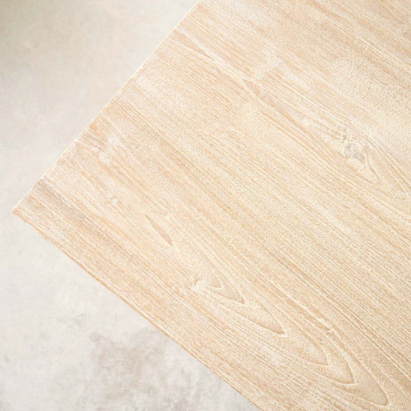Java Teak Dining Table | Whitewash with U-Base