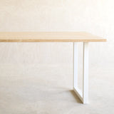 Java Teak Dining Table | Whitewash with U-Base