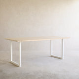 Java Teak Dining Table | Whitewash with U-Base