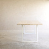 Java Teak Dining Table | Whitewash with U-Base