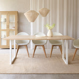 Java Teak Dining Table | Whitewash with U-Base