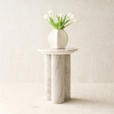 Round Pillar Marble Side Table