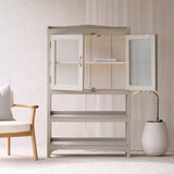 Vintage Medium Cabinet with Shelves | Pewter